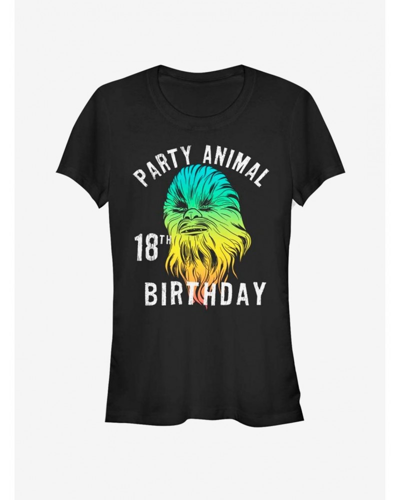 Star Wars Chewie Birthday Eighteen Girls T-Shirt $6.96 T-Shirts