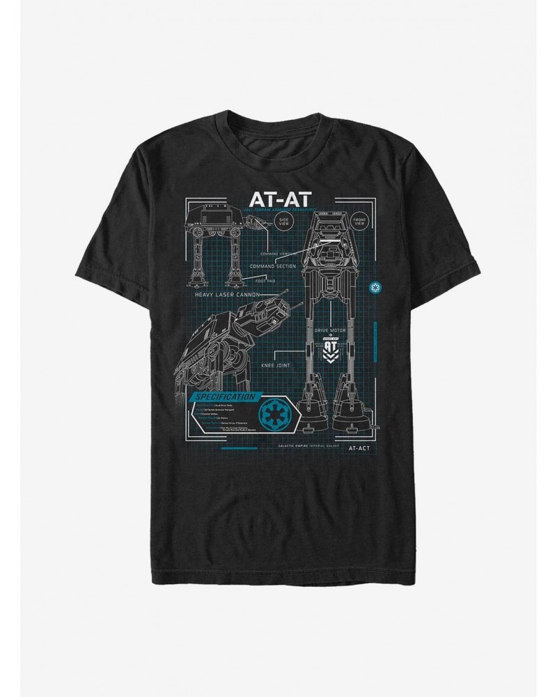 Star Wars Rogue One: A Star Wars Story AT-AT Plans T-Shirt $7.45 T-Shirts