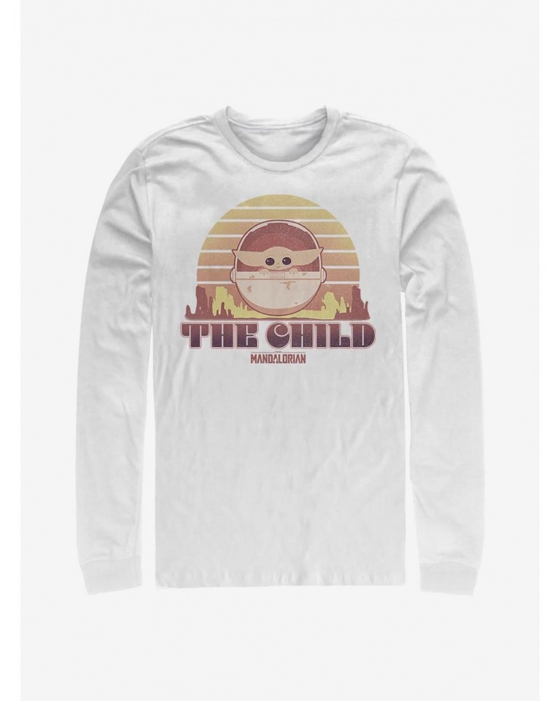 Star Wars The Mandalorian Sunset The Child Long-Sleeve T-Shirt $11.05 T-Shirts