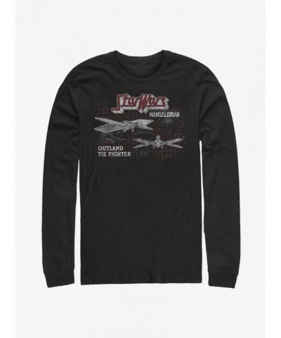 Star Wars The Mandalorian Outland Tie Fighter Long-Sleeve T-Shirt $12.11 T-Shirts