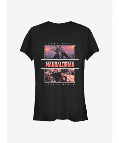 Star Wars The Mandalorian Cara Dune and Fennec Shand Sharp Shooters Girls T-Shirt $6.47 T-Shirts