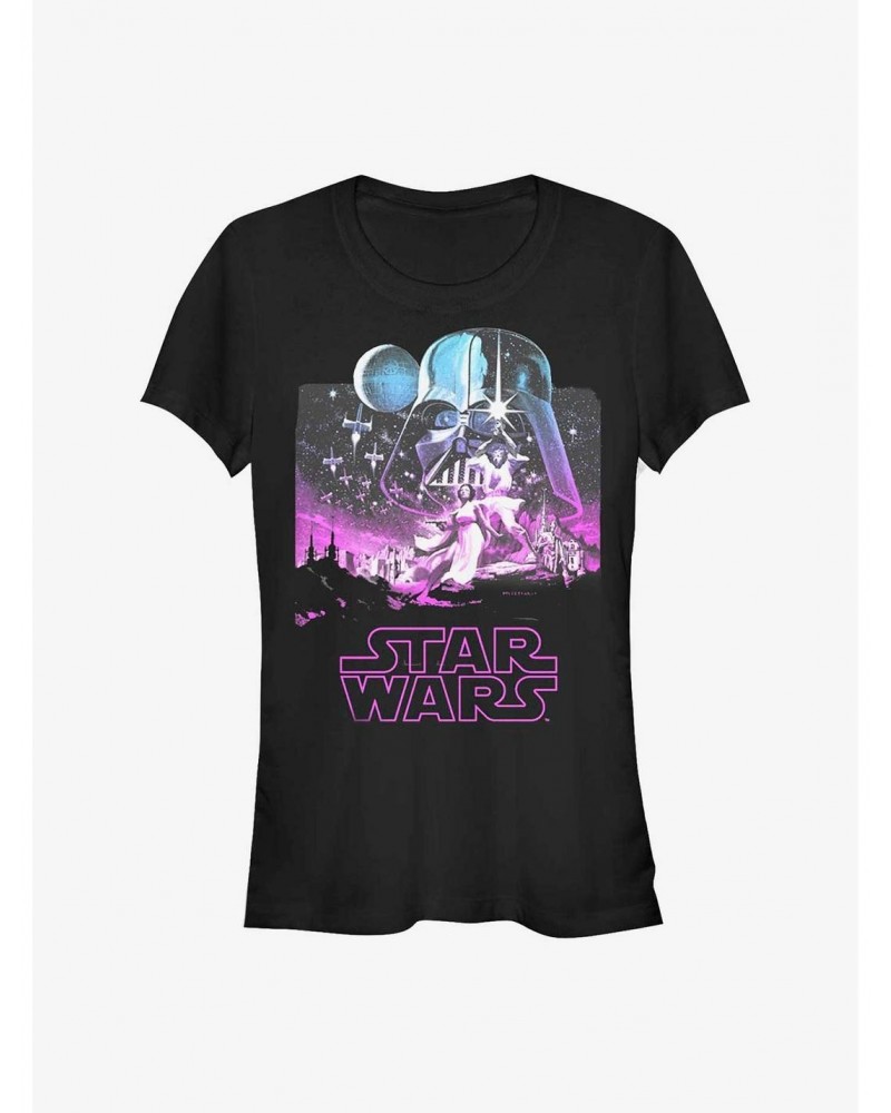 Star Wars Starry Scene Logo Girls T-Shirt $5.66 T-Shirts