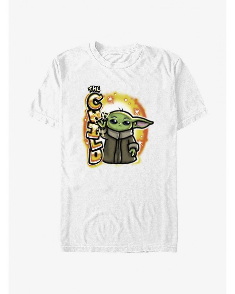 Star Wars The Mandalorian The Child Spray Paint T-Shirt $7.61 T-Shirts