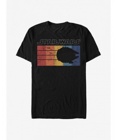 Star Wars Color Bar Millennium Falcon T-Shirt $6.37 T-Shirts