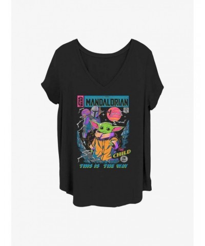 Star Wars The Mandalorian Neon Poster Girls T-Shirt Plus Size $7.40 T-Shirts