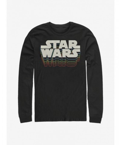 Star Wars Retro Gradient Logo Long-Sleeve T-Shirt $10.00 T-Shirts