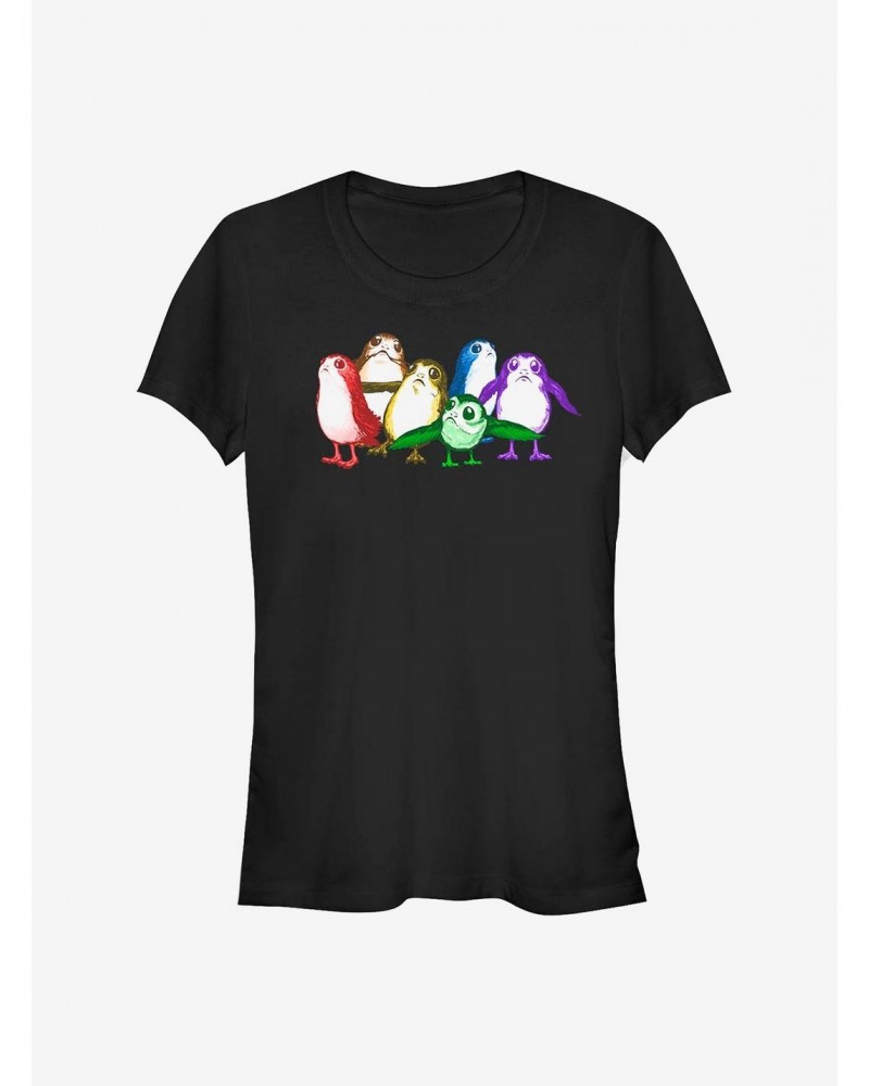 Star Wars: The Last Jedi Rainbow Porg T-Shirt $6.31 T-Shirts