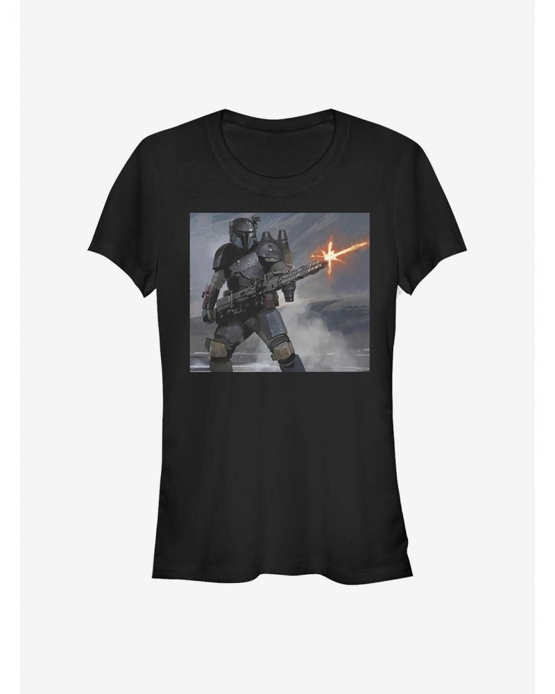 Star Wars The Mandalorian Mando Fire Girls T-Shirt $7.77 T-Shirts