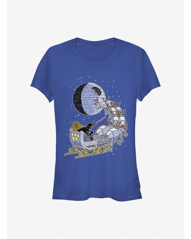 Star Wars Vader Sleigh Girls T-Shirt $5.50 T-Shirts