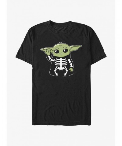 Star Wars The Mandalorian Grogu Skeleton T-Shirt $7.14 T-Shirts