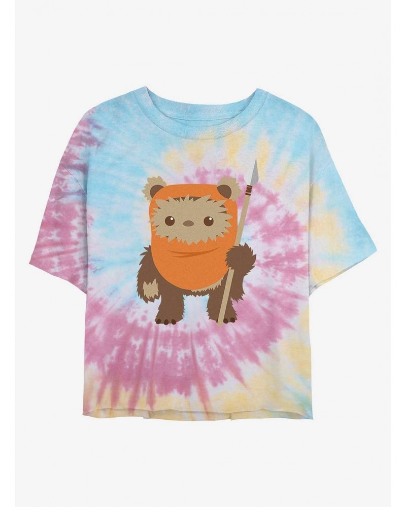 Star Wars Ewok Spear Tie Dye Crop Girls T-Shirt $5.77 T-Shirts