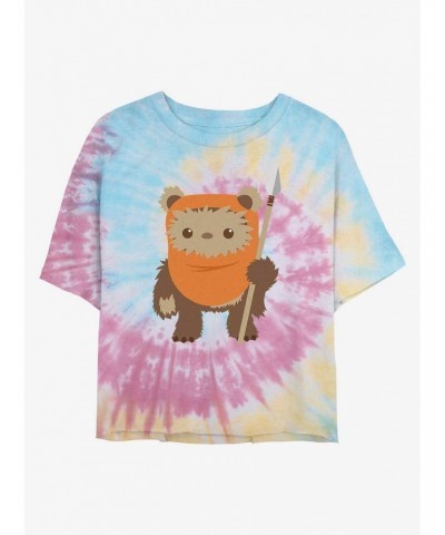 Star Wars Ewok Spear Tie Dye Crop Girls T-Shirt $5.77 T-Shirts