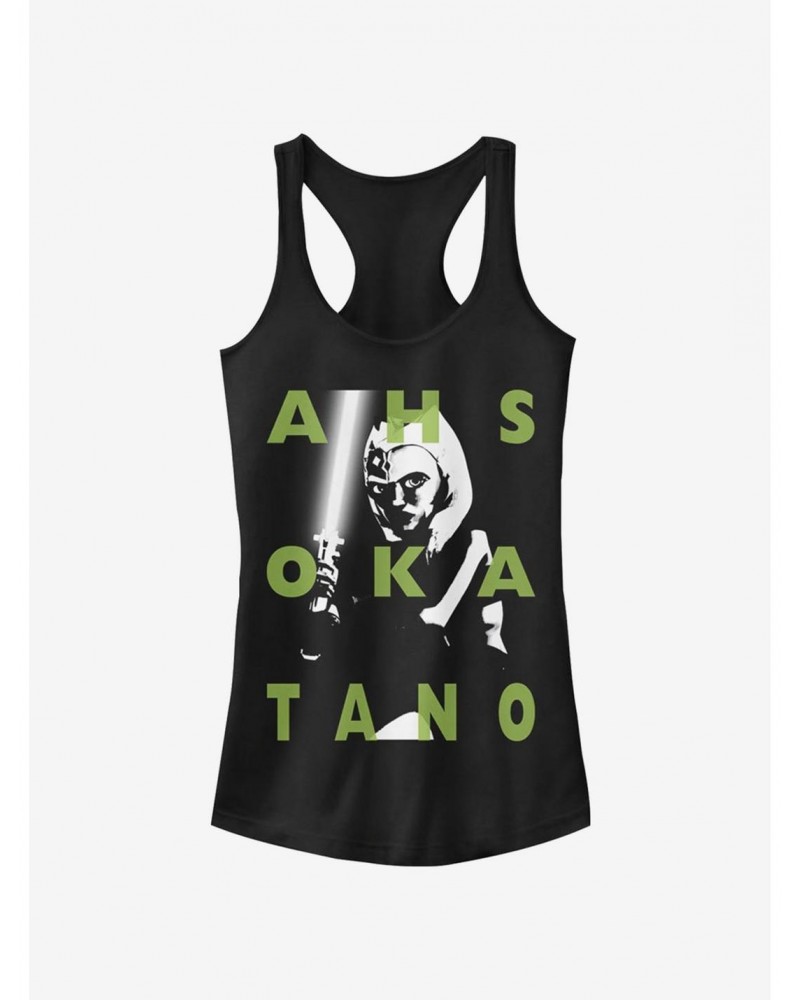 Star Wars The Clone Wars Ahsoka Text Girls Tank $8.37 Tanks