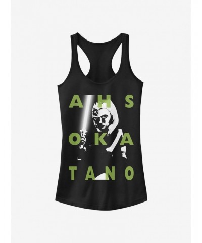 Star Wars The Clone Wars Ahsoka Text Girls Tank $8.37 Tanks