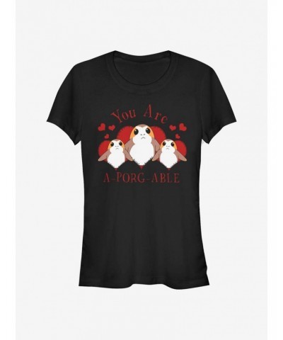 Star Wars Episode VIII The Last Jedi A-Porg-Able Girls T-Shirt $5.50 T-Shirts