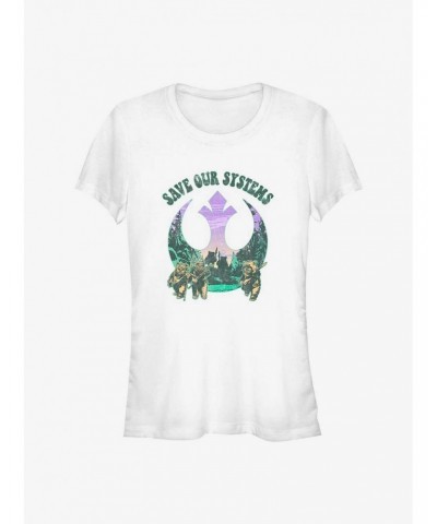 Star Wars Earth Day Ewok Allies Save Our Systems Girls T-Shirt $5.50 T-Shirts