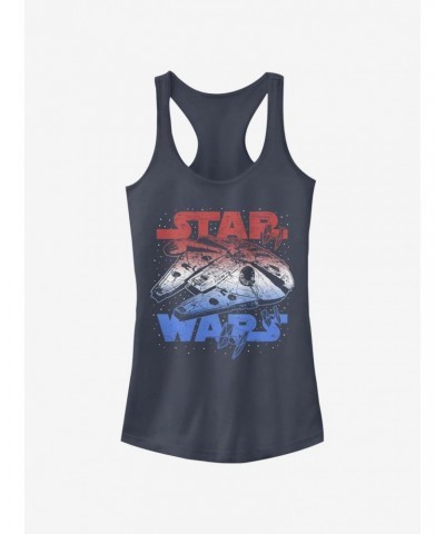 Star Wars Star Spangled Falcon Girls Tank $6.97 Tanks