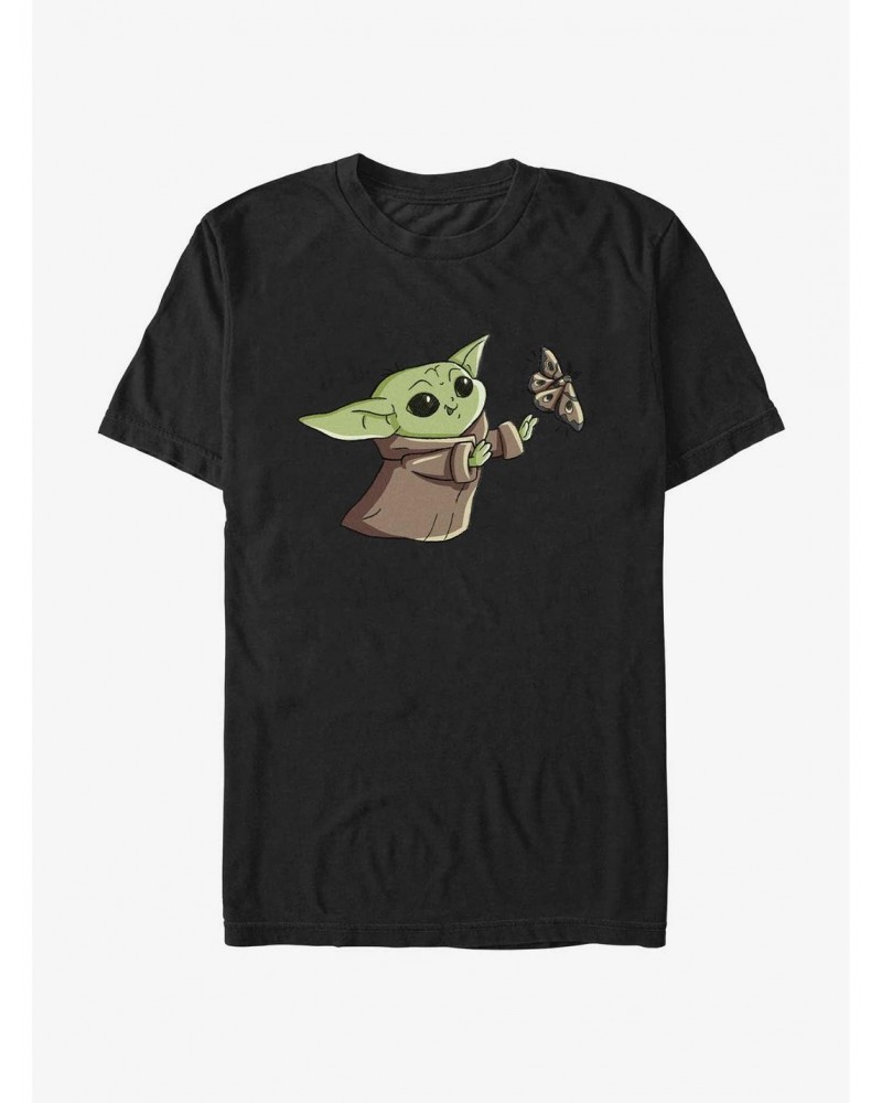 Star Wars The Mandalorian Grogu Yummy Butterfly T-Shirt $6.52 T-Shirts