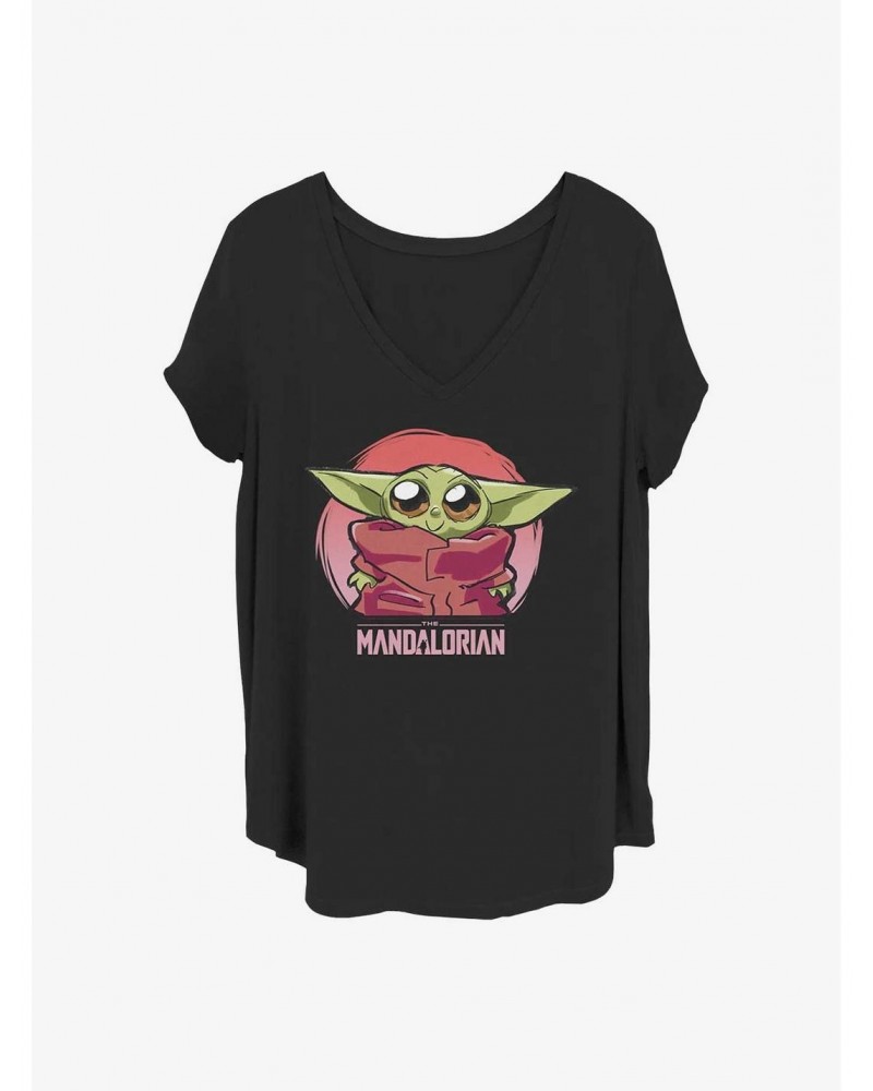 Star Wars The Mandalorian Cute Baby Heart Girls T-Shirt Plus Size $9.94 T-Shirts