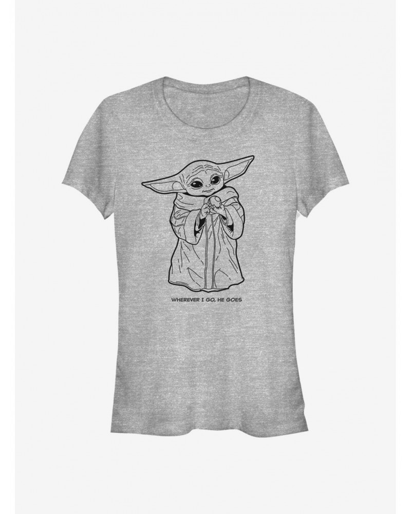 Star Wars The Mandalorian Wherever I Go The Child Girls T-Shirt $7.12 T-Shirts