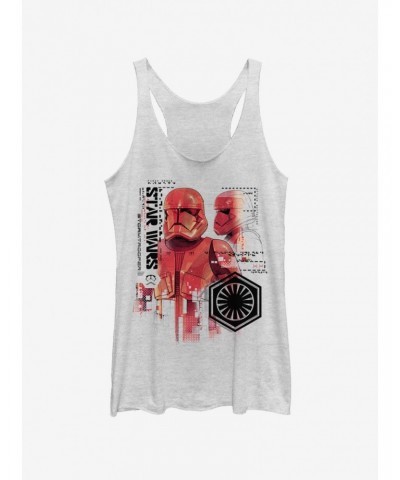 Star Wars Episode IX Rise of Skywalker Red Trooper Schematic Girls Tank $10.15 Tanks