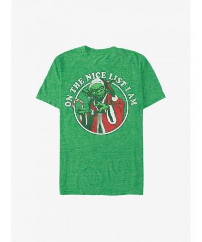 Star Wars Yoda On The Nice List T-Shirt $5.75 T-Shirts