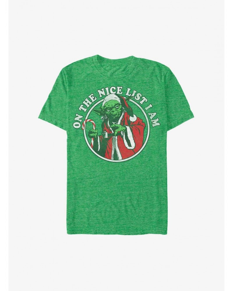 Star Wars Yoda On The Nice List T-Shirt $5.75 T-Shirts