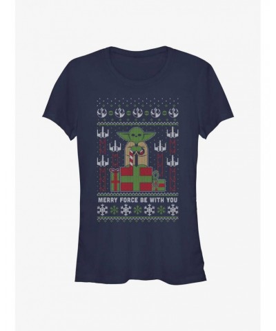 Star Wars Yoda Ugly Christmas Girls T-Shirt $5.66 T-Shirts