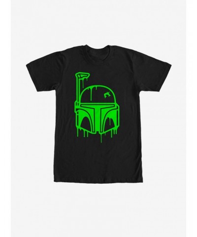 Star Wars Halloween Dripping Boba Fett Helmet T-Shirt $7.61 T-Shirts