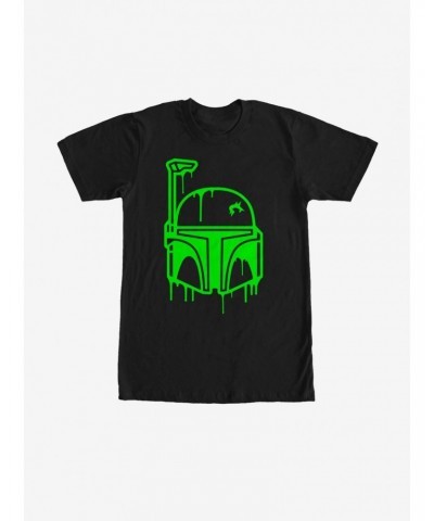 Star Wars Halloween Dripping Boba Fett Helmet T-Shirt $7.61 T-Shirts