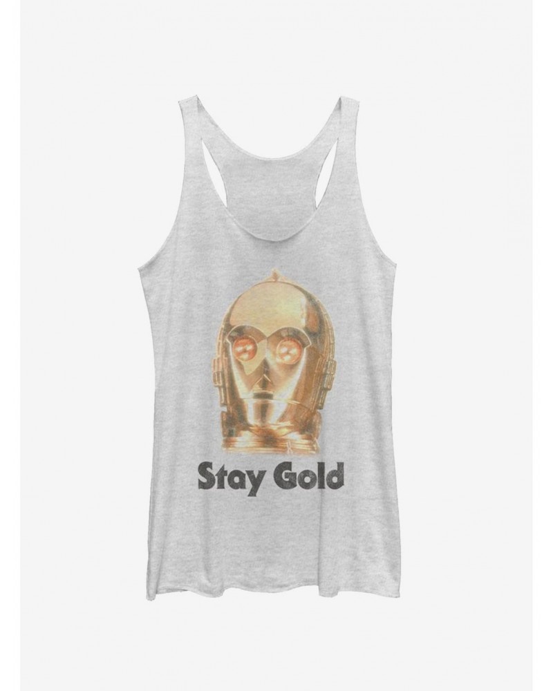 Star Wars Episode IX The Rise Of Skywalker Girls Stay Gold Tank $6.84 Tanks