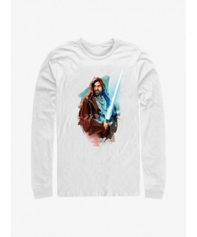 Star Wars Obi-Wan Kenobi Paint Long-SLeeve T-Shirt $8.95 T-Shirts