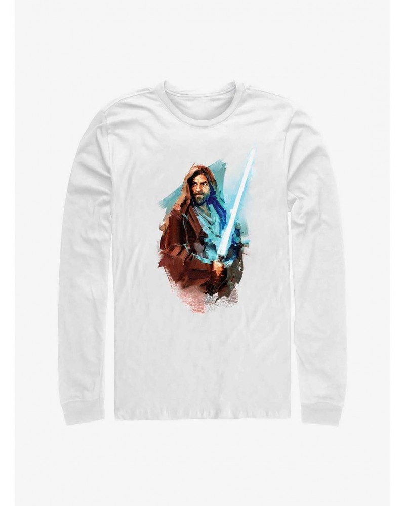 Star Wars Obi-Wan Kenobi Paint Long-SLeeve T-Shirt $8.95 T-Shirts