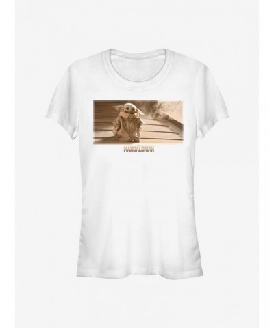 Star Wars The Mandalorian The Child Walking Sepia Girls T-Shirt $7.12 T-Shirts