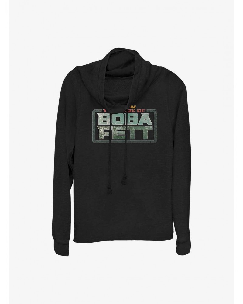 Star Wars The Book of Boba Fett - Boba Fett Main Logo Cowlneck Long-Sleeve T-Shirt $11.85 T-Shirts