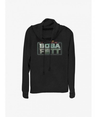 Star Wars The Book of Boba Fett - Boba Fett Main Logo Cowlneck Long-Sleeve T-Shirt $11.85 T-Shirts