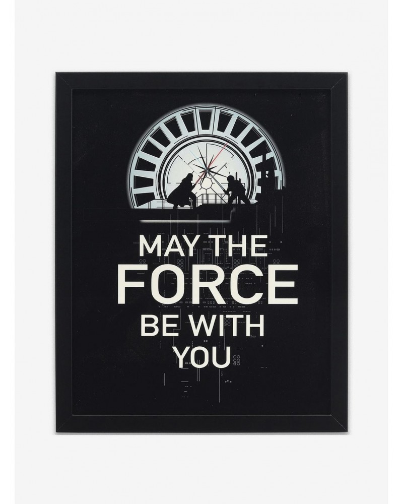 Star Wars "May the Force Be With You" Death Star Lightsaber Battle Framed Wood Wall Decor $11.97 Décor