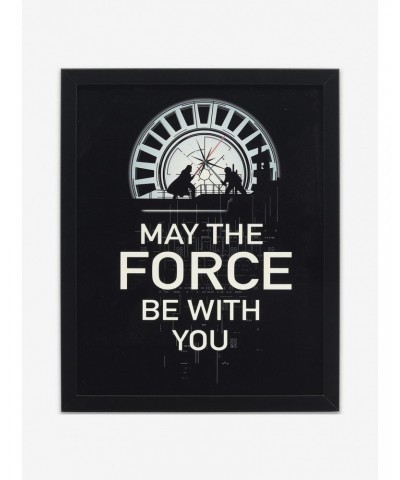 Star Wars "May the Force Be With You" Death Star Lightsaber Battle Framed Wood Wall Decor $11.97 Décor