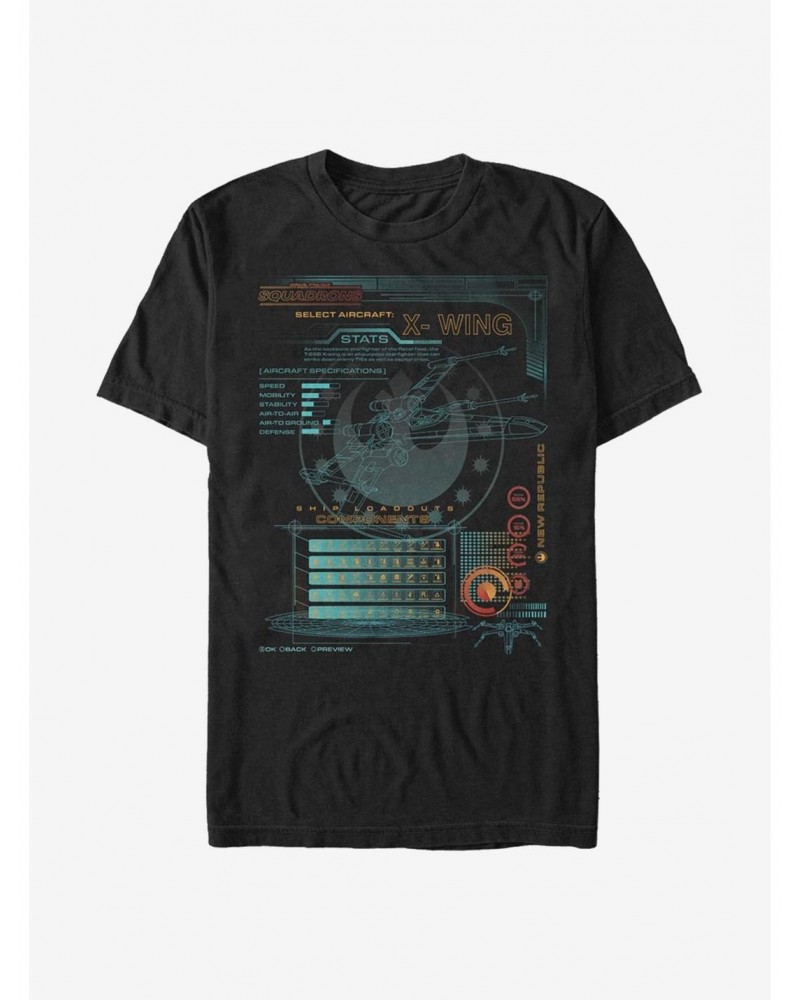 Star Wars X-Wing Game Components T-Shirt $6.37 T-Shirts