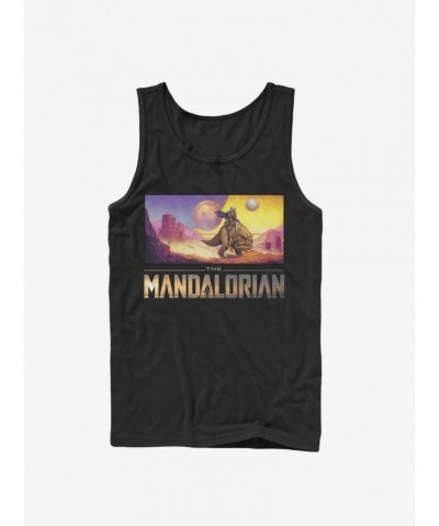 Star Wars The Mandalorian Colorful Mandalorian Landscape Tank $7.37 Tanks