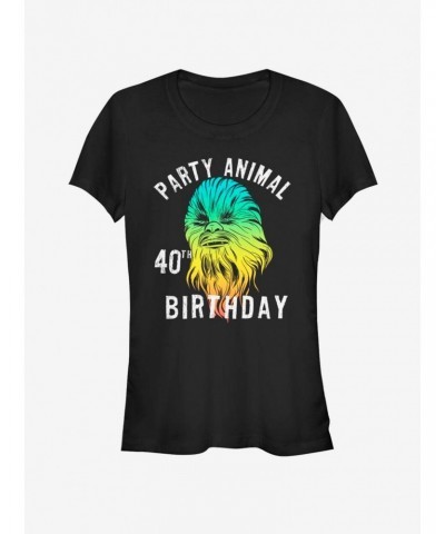 Star Wars Chewie Birthday Fourty Girls T-Shirt $5.02 T-Shirts