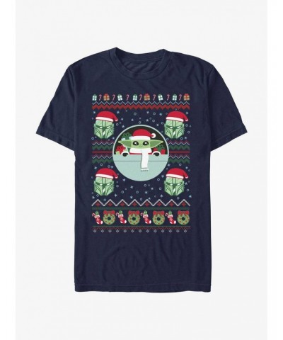 Star Wars The Mandalorian Grogu Ugly Christmas T-Shirt $7.77 T-Shirts