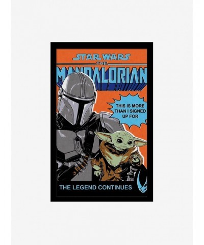 Star Wars The Mandalorian The Legend Continues Comic Framed Wood Wall Art $9.96 Merchandises