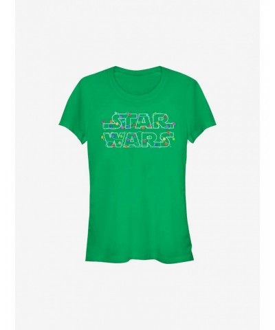 Star Wars Christmas Lights Girls T-Shirt $7.28 T-Shirts