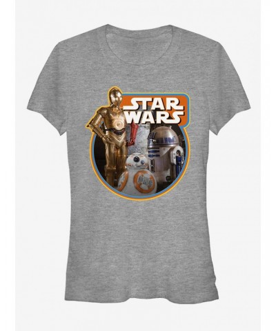 Star Wars Retro The Force Awakens Droids Girls T-Shirt $5.66 T-Shirts