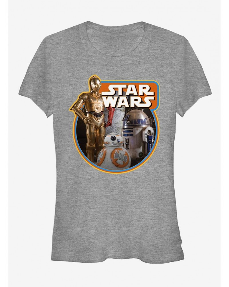 Star Wars Retro The Force Awakens Droids Girls T-Shirt $5.66 T-Shirts