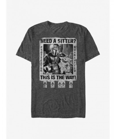 Star Wars The Mandalorian Sitter For Hire T-Shirt $4.66 T-Shirts