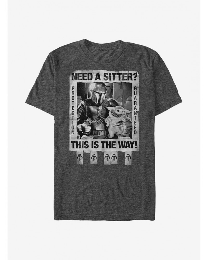 Star Wars The Mandalorian Sitter For Hire T-Shirt $4.66 T-Shirts