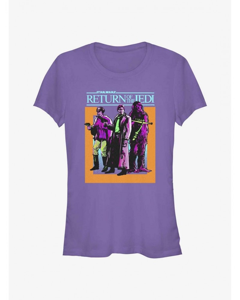 Star Wars Return of the Jedi 40th Anniversary Battalion Leia, Hans, & Chewie Girls T-Shirt $6.96 T-Shirts