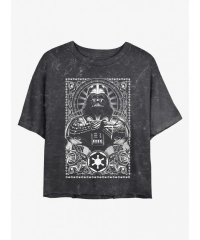 Star Wars Vader Dark Side Mineral Wash Girls Crop T-Shirt $7.34 T-Shirts